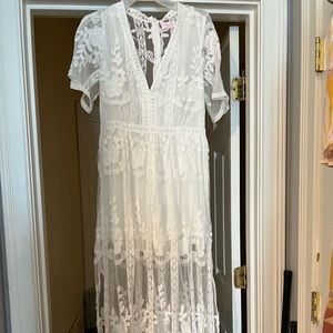 Never worn pink lily romper dress